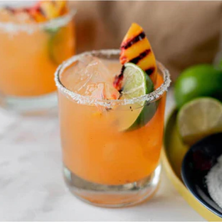Charred peach margarita